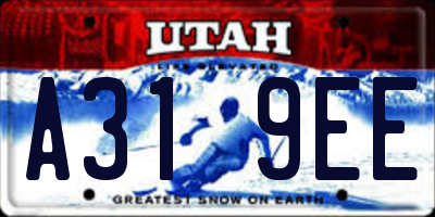 UT license plate A319EE