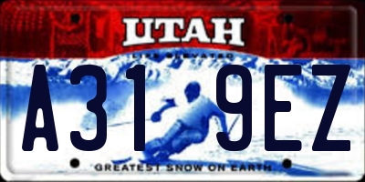 UT license plate A319EZ