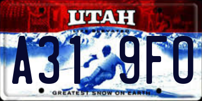 UT license plate A319FO