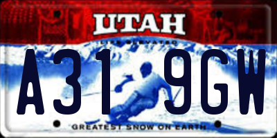 UT license plate A319GW