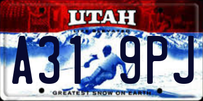 UT license plate A319PJ