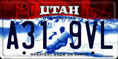 UT license plate A319VL