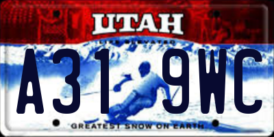 UT license plate A319WC