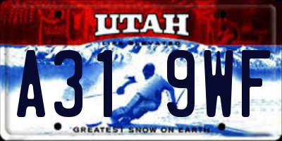 UT license plate A319WF
