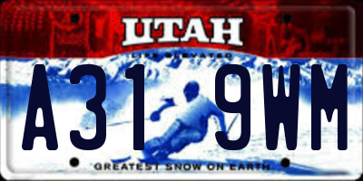 UT license plate A319WM