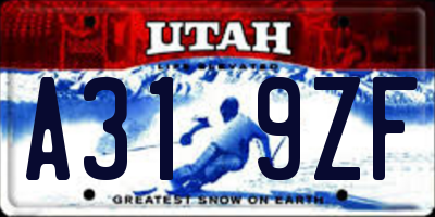 UT license plate A319ZF