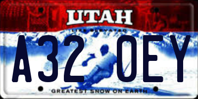 UT license plate A320EY