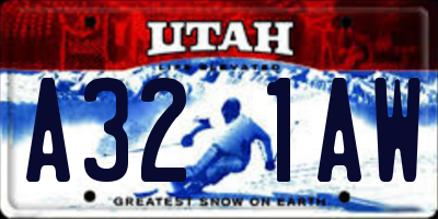 UT license plate A321AW