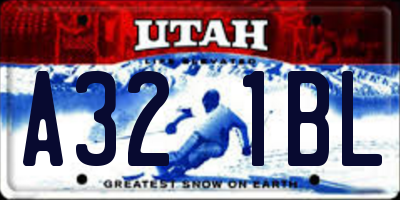 UT license plate A321BL