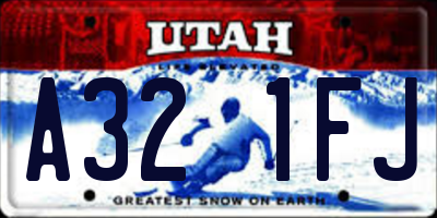 UT license plate A321FJ