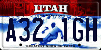 UT license plate A321GH