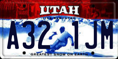 UT license plate A321JM