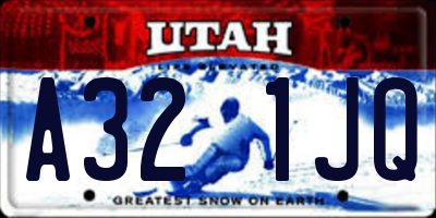 UT license plate A321JQ