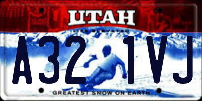 UT license plate A321VJ