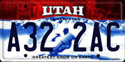 UT license plate A322AC