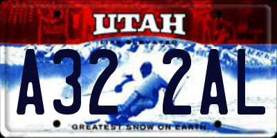 UT license plate A322AL