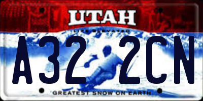 UT license plate A322CN