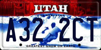 UT license plate A322CT