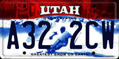 UT license plate A322CW