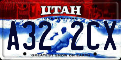 UT license plate A322CX