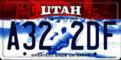 UT license plate A322DF