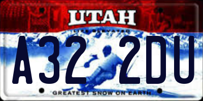 UT license plate A322DU