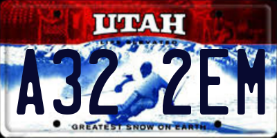 UT license plate A322EM