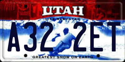 UT license plate A322ET