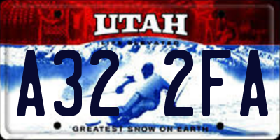 UT license plate A322FA