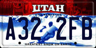 UT license plate A322FB