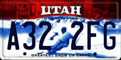 UT license plate A322FG