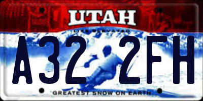 UT license plate A322FH