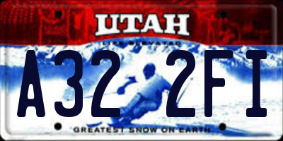 UT license plate A322FI