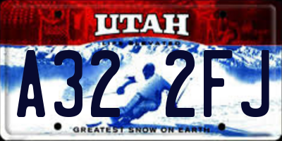 UT license plate A322FJ