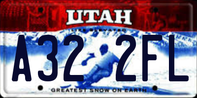 UT license plate A322FL