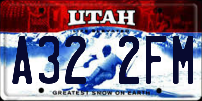 UT license plate A322FM