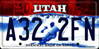 UT license plate A322FN
