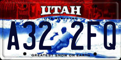 UT license plate A322FQ