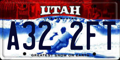 UT license plate A322FT