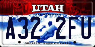 UT license plate A322FU