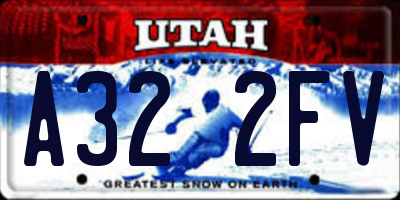 UT license plate A322FV