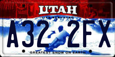 UT license plate A322FX