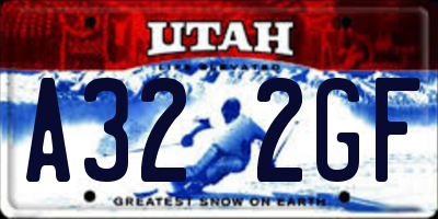 UT license plate A322GF