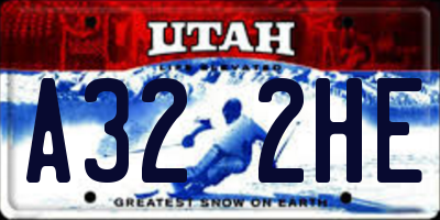 UT license plate A322HE