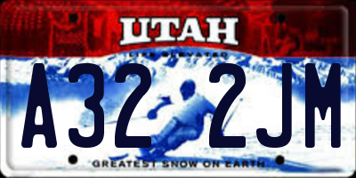 UT license plate A322JM