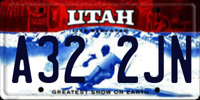 UT license plate A322JN