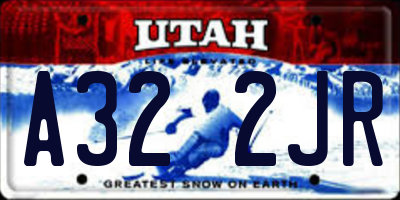 UT license plate A322JR