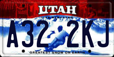 UT license plate A322KJ