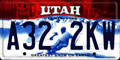 UT license plate A322KW