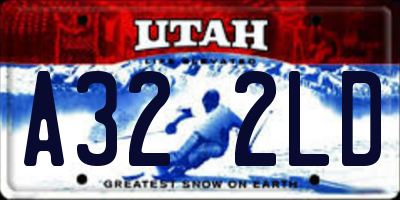 UT license plate A322LD
